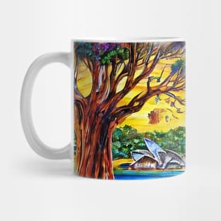 Gum Tree Blue Australian Outback Landscape with the Opera House Mug